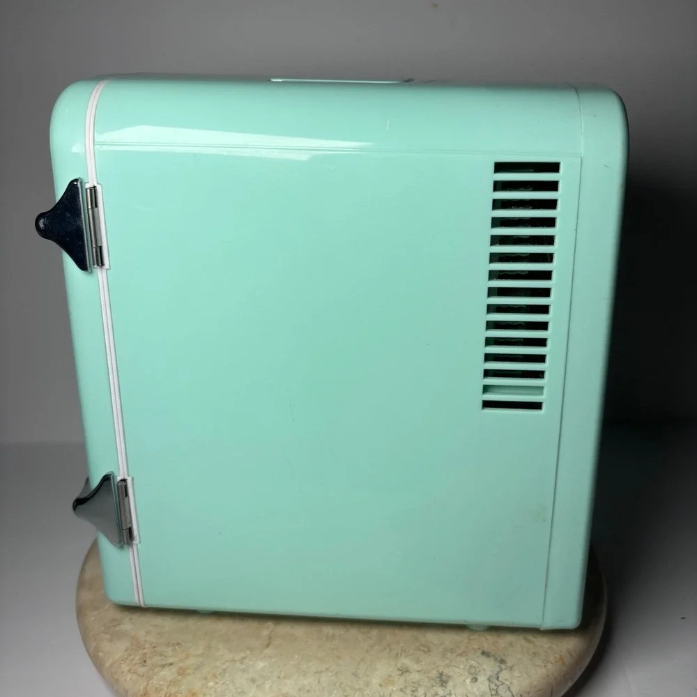 Nostalgia Retro 6-Can Personal Cooling and Heating Refrigerator Blue Mini Fridge